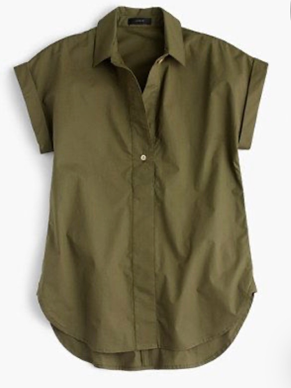 J. Crew Short Sleeve Popover Shirt — Olive Green